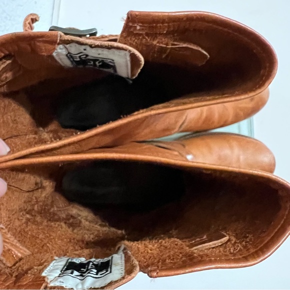 Frye Veronica Whiskey Short Mid Calf Belted Leather Moto Boots 7 - Picture 11 of 16